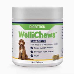 WelliChews Fodertilskuds Godbidder Digestion Mellem & Store Hunde 60 stk